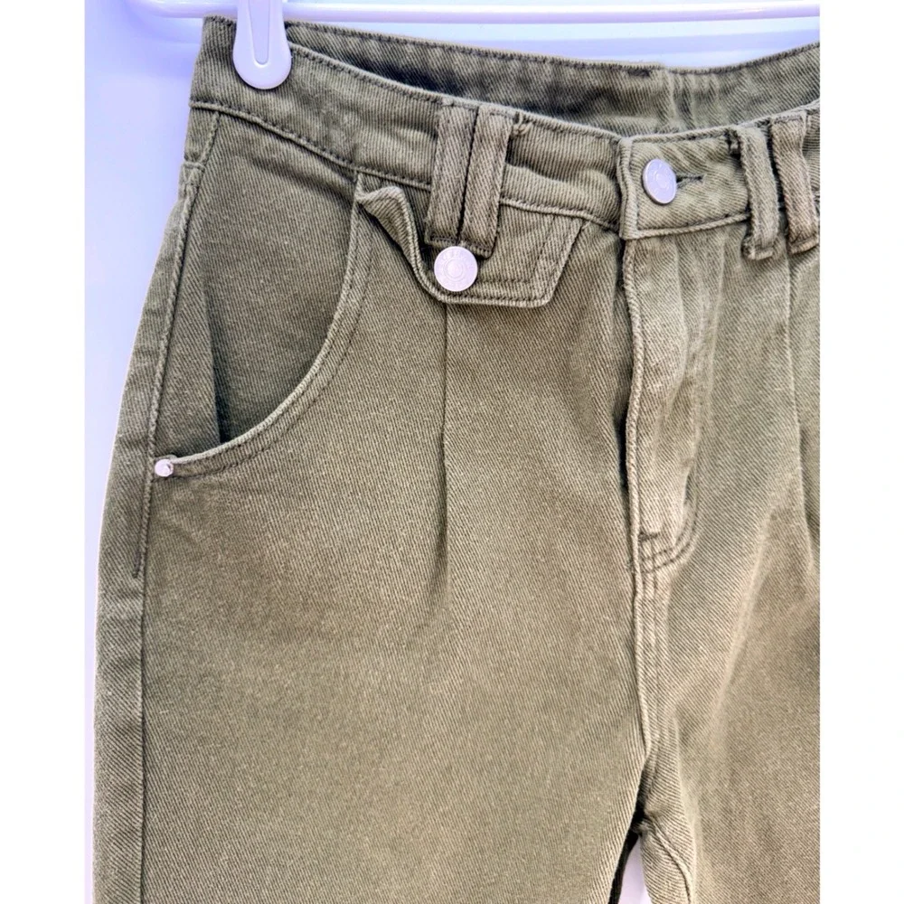 Dazy Olive Green Cotton High Rise Tapered Mom Jeans Sz M Utility Gorpcore‎ Y2K